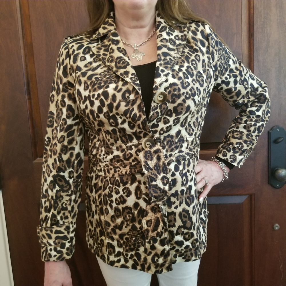 Harolds leopard rain coat